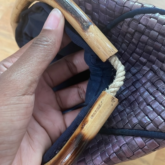 Vintage Neiman Marcus purple Straw Crossbody Bag - Picture 11 of 16